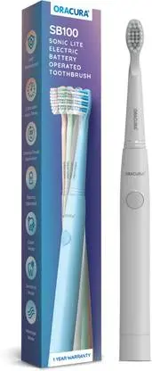 Oracura Sb100 Sonic Lite Electric Battery Operated Toothbrush Grey