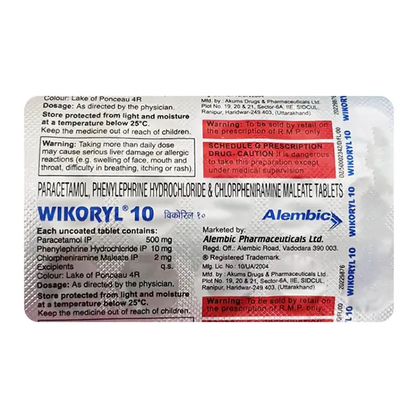 Wikoryl 10mg Tablet