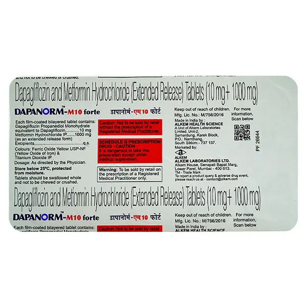 Dapanorm M Forte 10/1000mg Tablet
