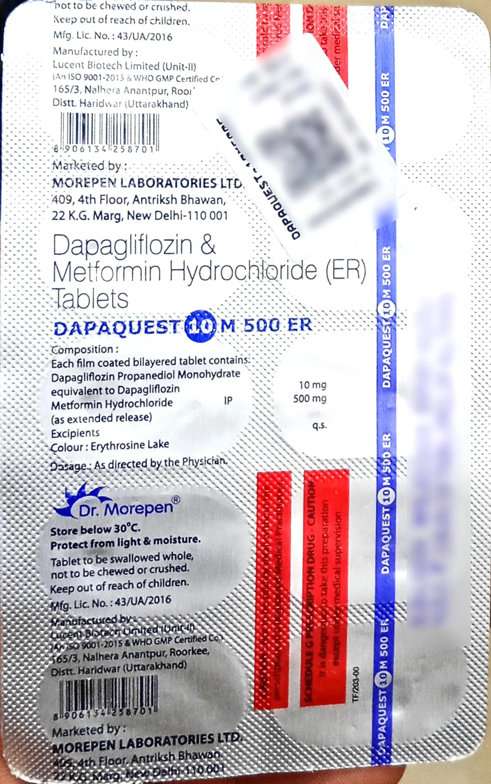 Dapaquest 10 M 500 ER