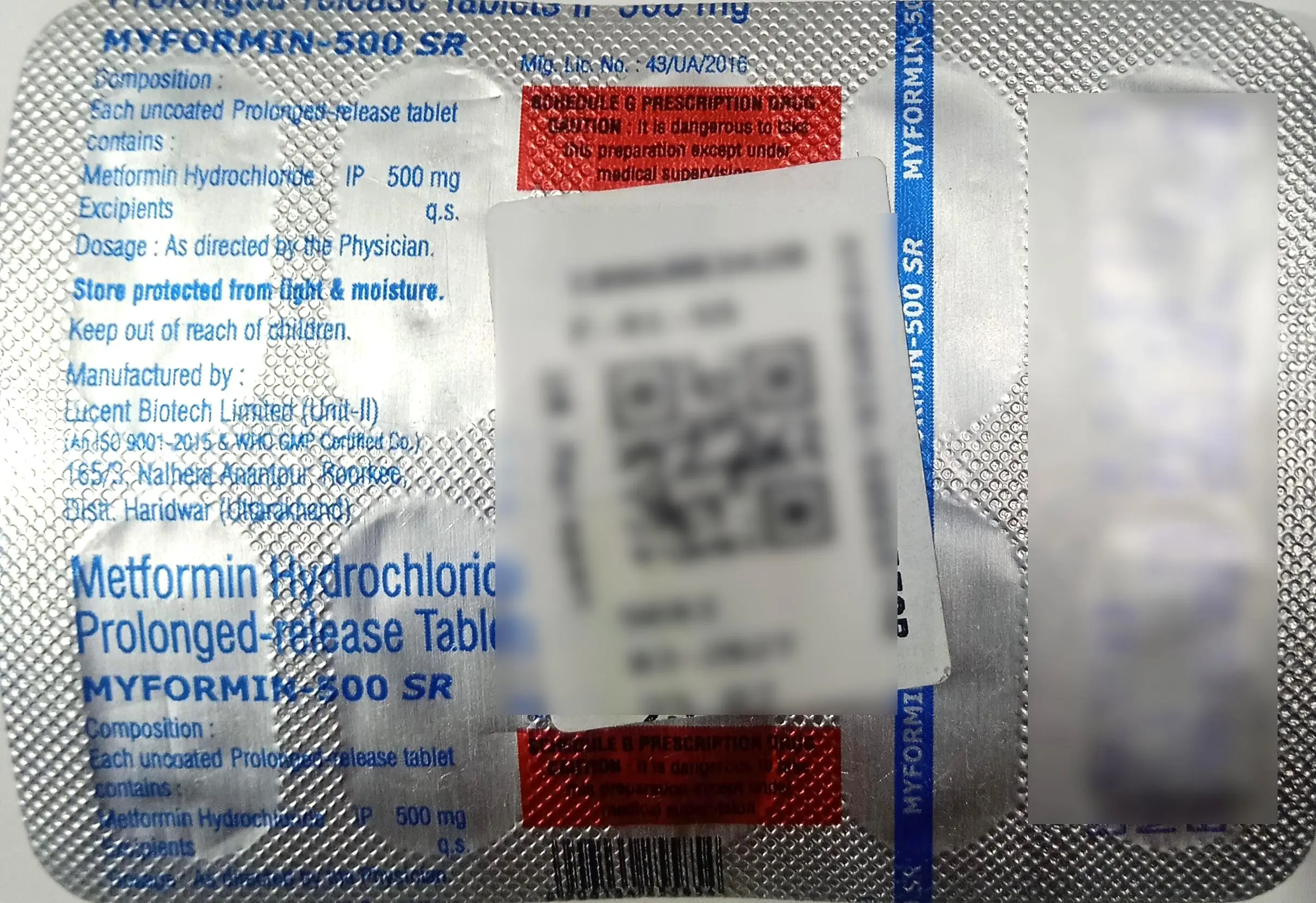 Myformin 500 SR Tablet
