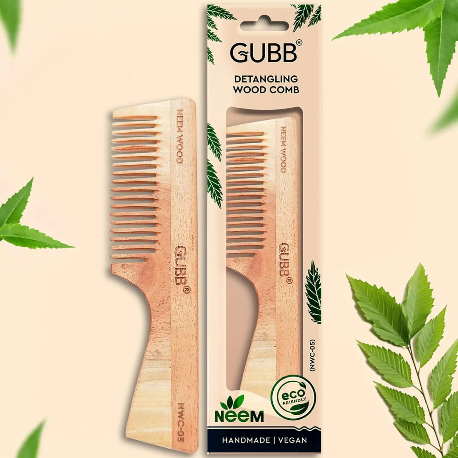 Gubb Detangling Neem Wood Comb Nwc 05