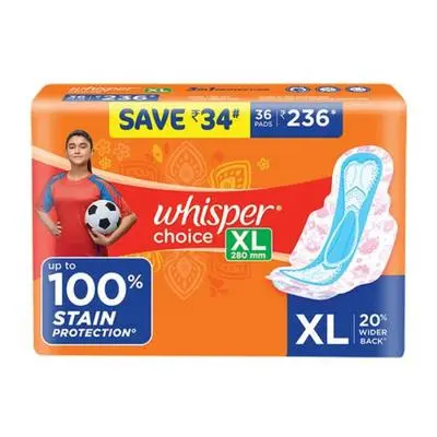 Whisper Choice Sanitary 36 Xl Pads