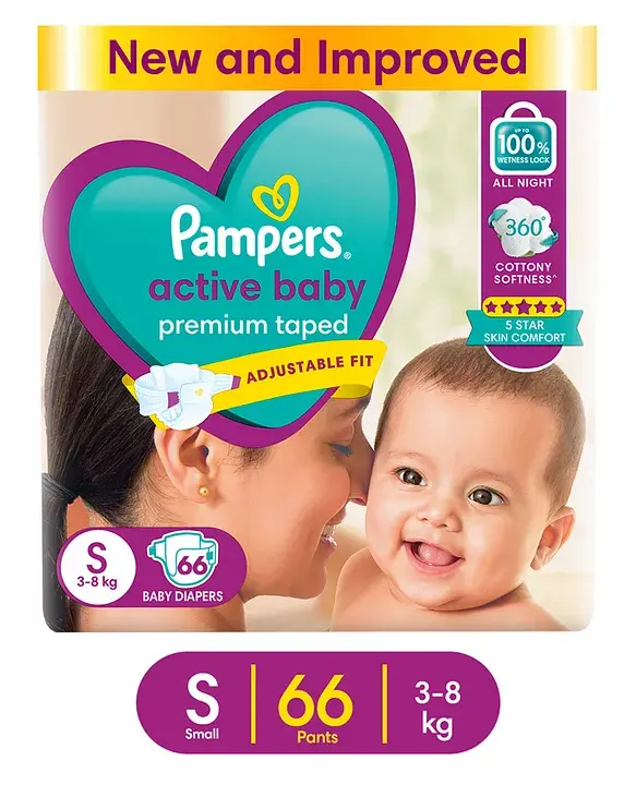 Pampers Active Baby Small Diaper 66s