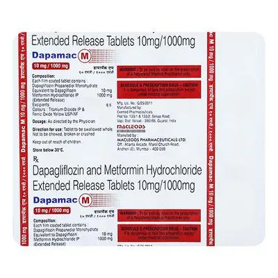 DAPAMAC M TAB 10/1000MG 15S