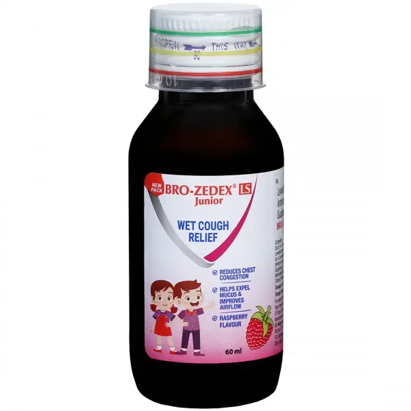 Bro zedex ls junior raspberry flavour bottle of 60ml expectorant 1S