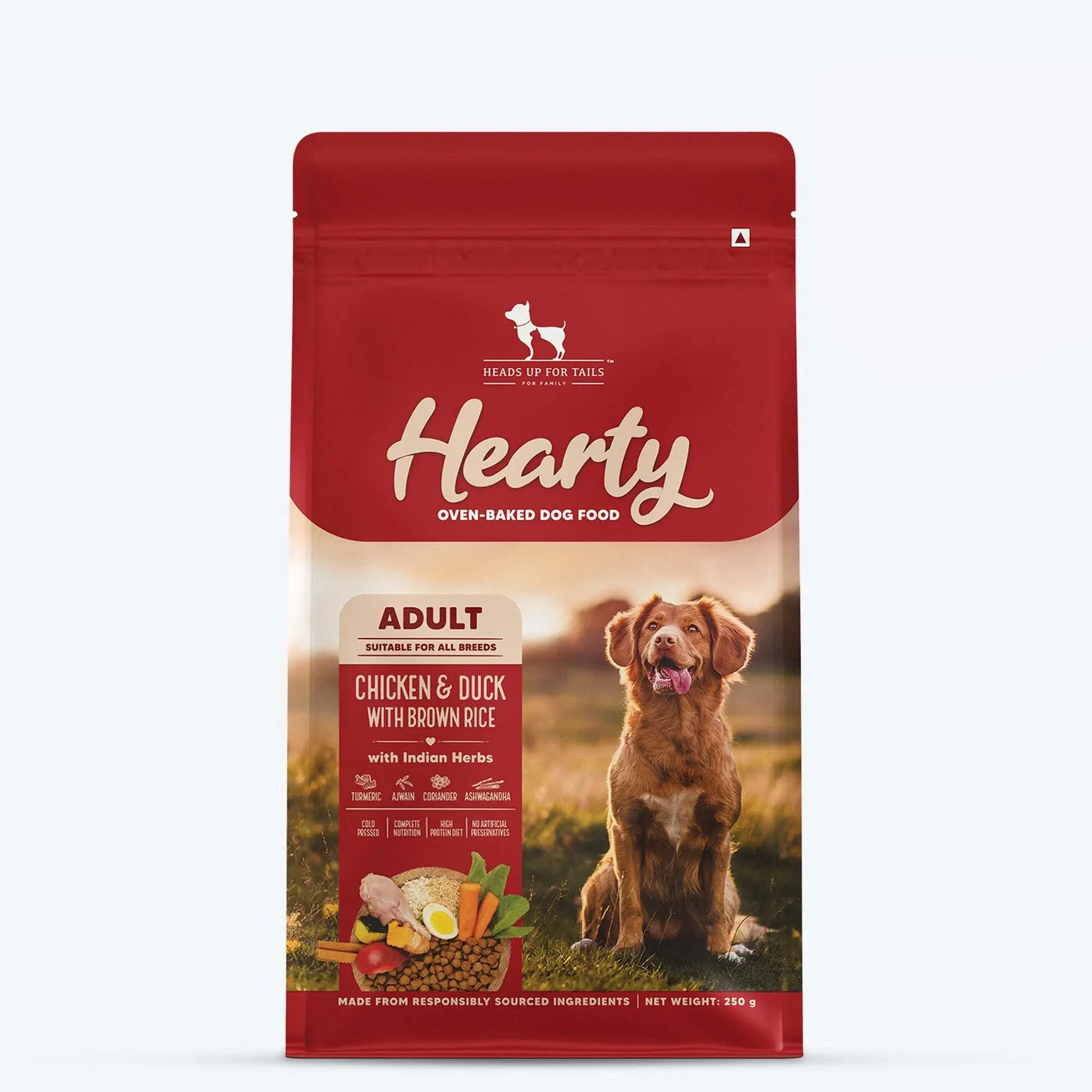 HUFT Hearty Oven Baked Chicken & Duck With Brown Rice Adult Dog Dry Food All Breed 250 gm