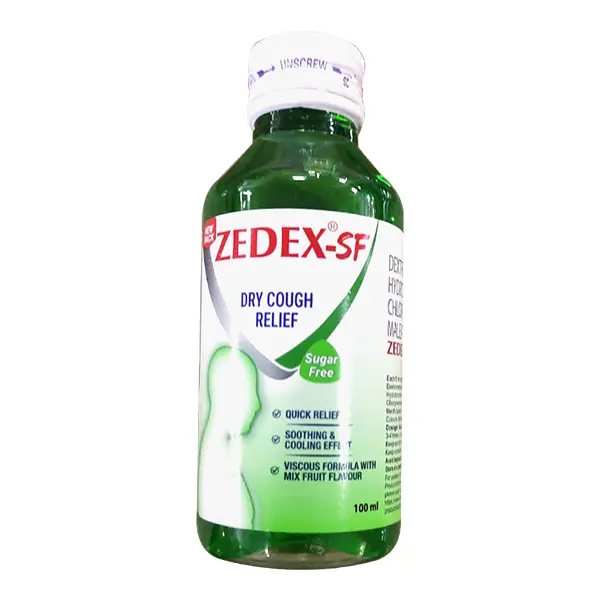 Zedex-SF Syrup (Chlorpheniramine Maleate 2mg + Dextromethorphan 10mg)
