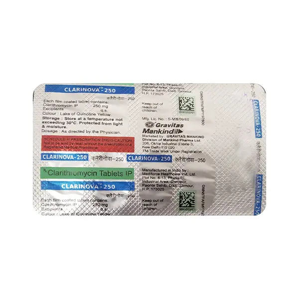 Clarinova 250mg Tablet 10s