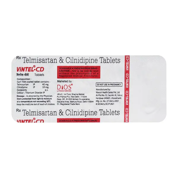 Vintel CD 10/40mg Tablet 10s