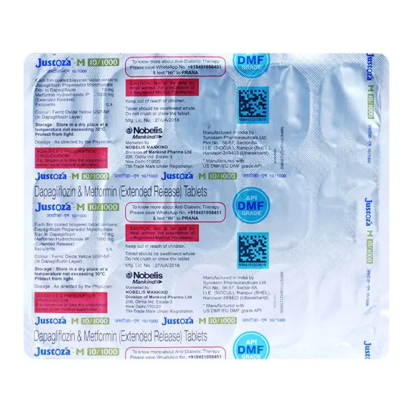 Justoza M 10/1000mg Tablet 15s