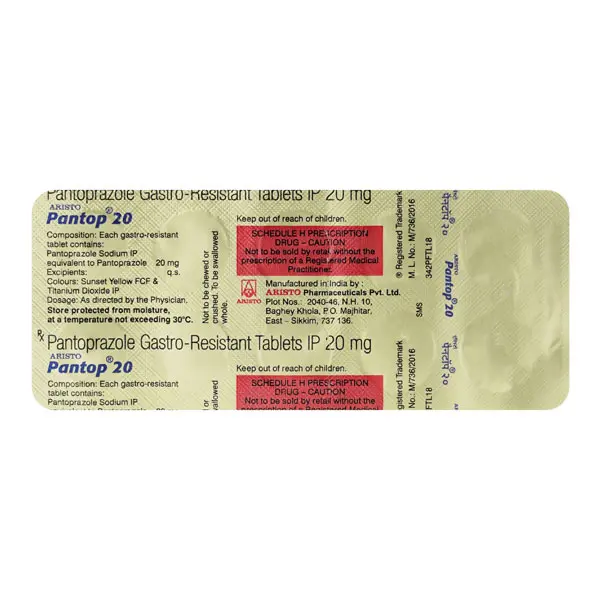 Pantop 20mg Tablet 10s