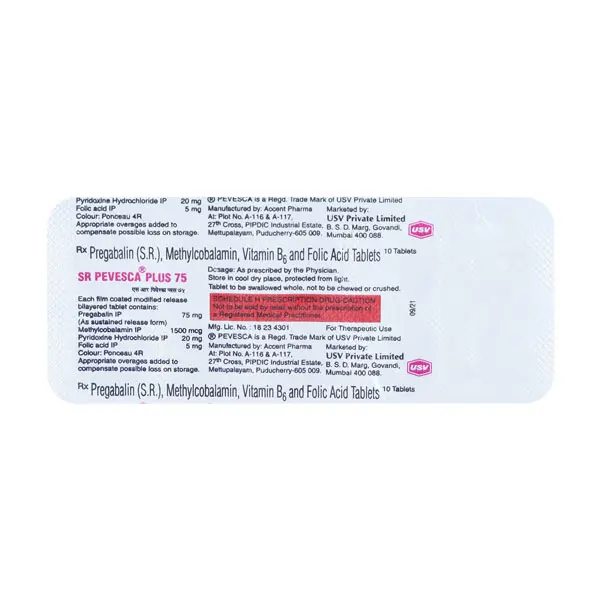 Pevesca Plus SR 75mg Tablet 10s