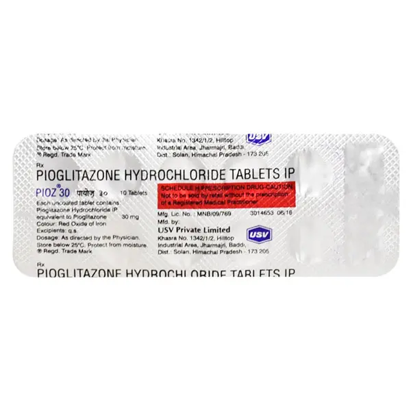 Pioz 30mg Tablet 10s