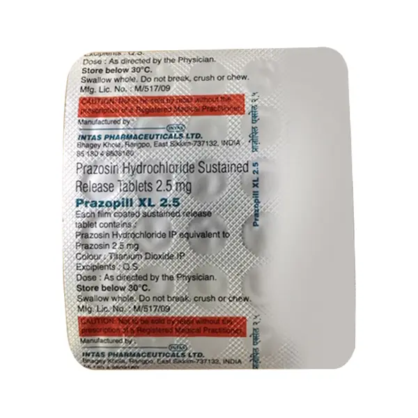 Prazopress XL 2.5mg Tablet 30s