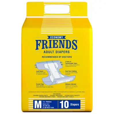 Friends Economy Adult Diapers M 10 Piece