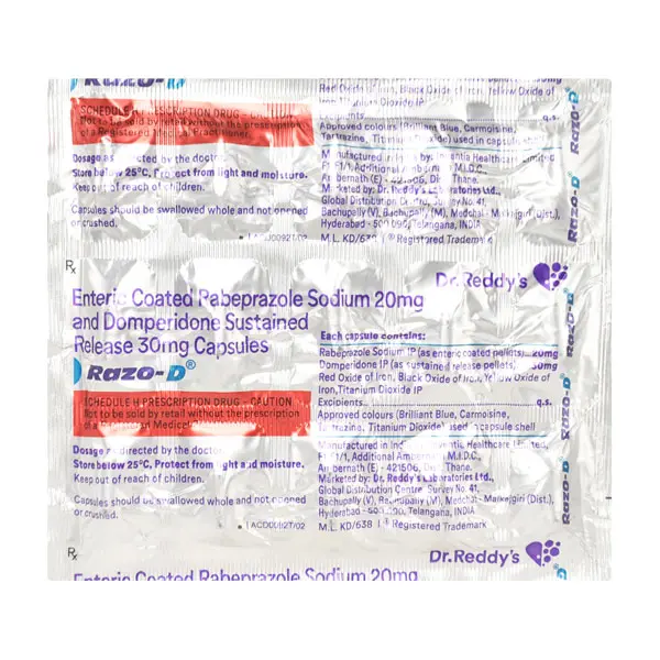 Razo-D SR Capsule Domperidone 30mg/Rabeprazole 20mg