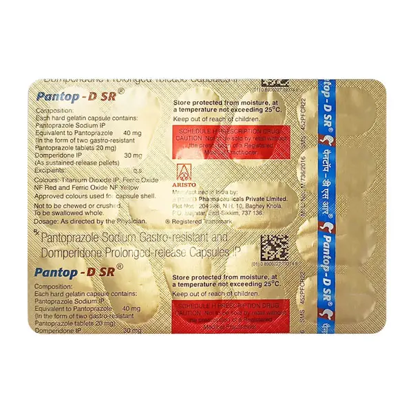 Pantop DSR Tablet (Domperidone 10mg/Pantoprazole 20mg)