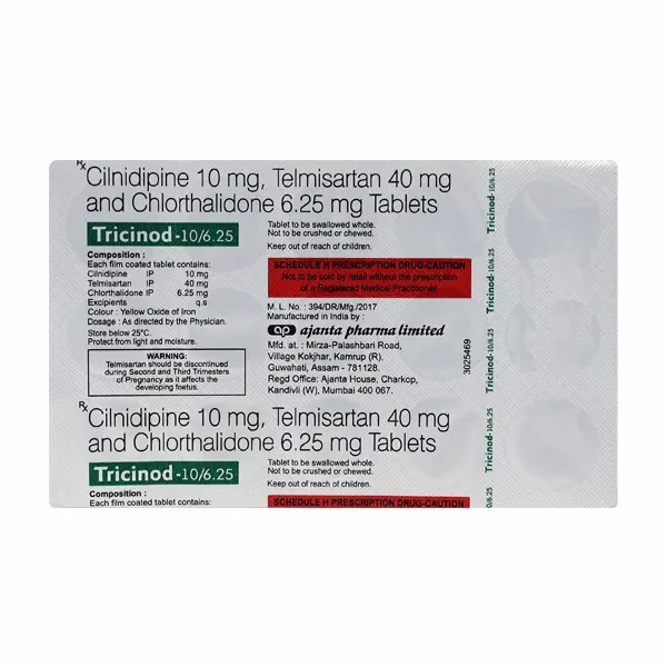 Tricinod 10/6.25 Tablet 15s