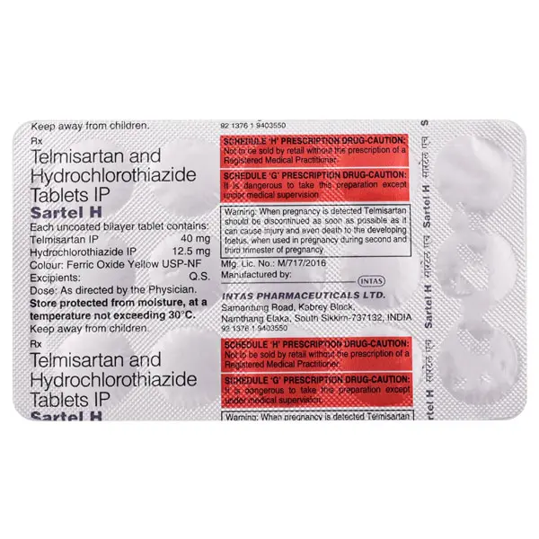 Sartel H 40mg Tablet 15s
