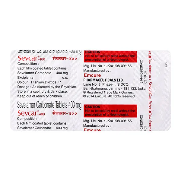 Sevcar 400mg Tablet 10s