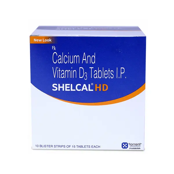Shelcal HD Tablet 500mg Elemental Calcium, 1000IU Vitamin D3