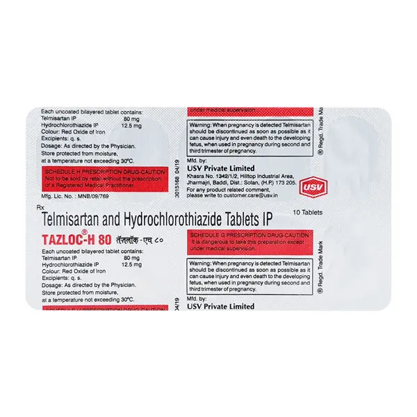Tazloc H 80mg Tablet 10s