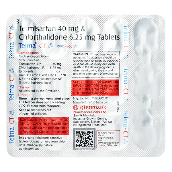 Telma CT 40/6.25mg Tablet