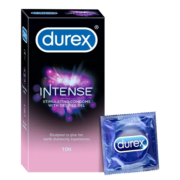 Durex Intense Stimulating Condoms With Desirex Gel 10s