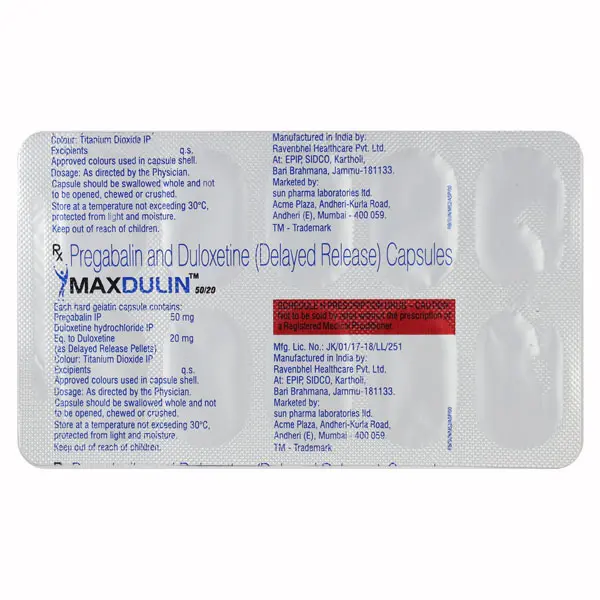 Maxdulin 50/20 Capsule 10s