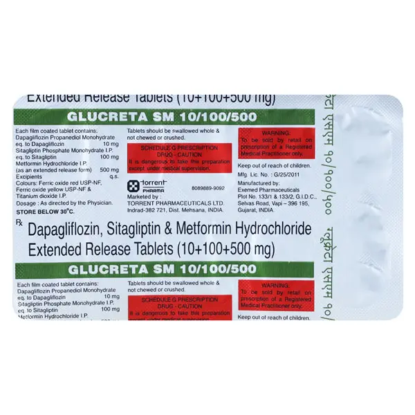 Glucreta SM 10/100/500 Tablet 10s