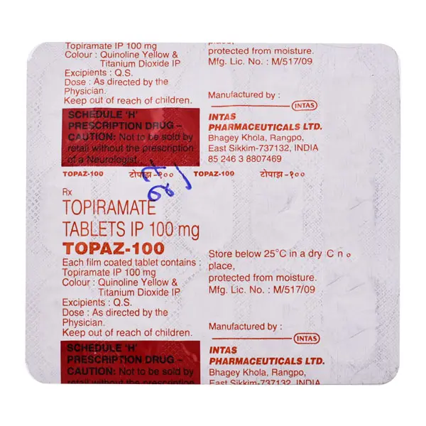 Topaz 100mg Tablet 15s