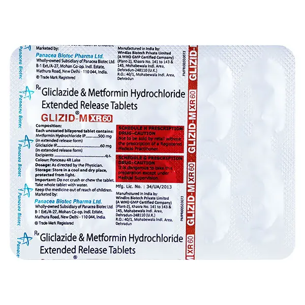 Glizid M XR 60/1 G 15s