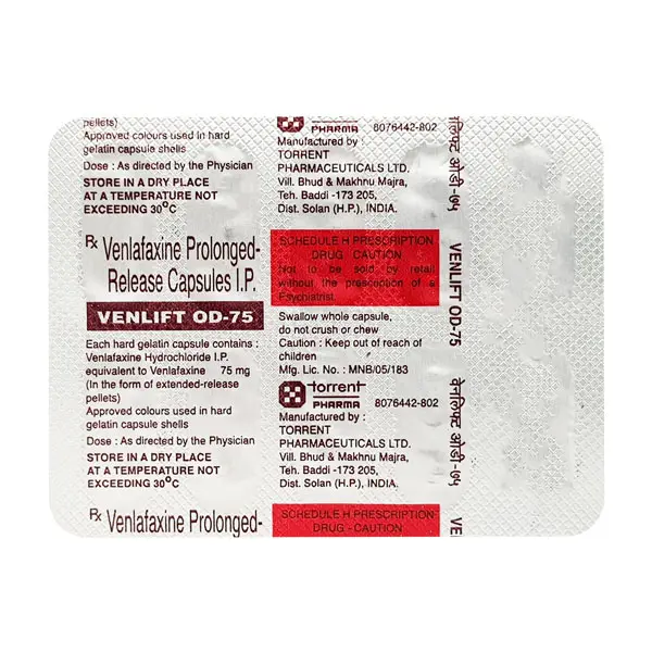 Venlift OD 75mg Capsule 10s