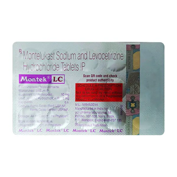 Montek LC Tablet Levocetirizine 5mg + Montelukast 10mg