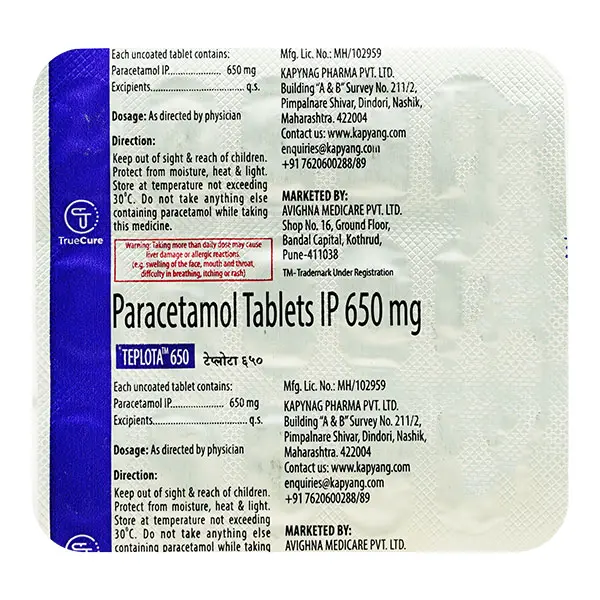 Teplota 650mg Tablet 15s