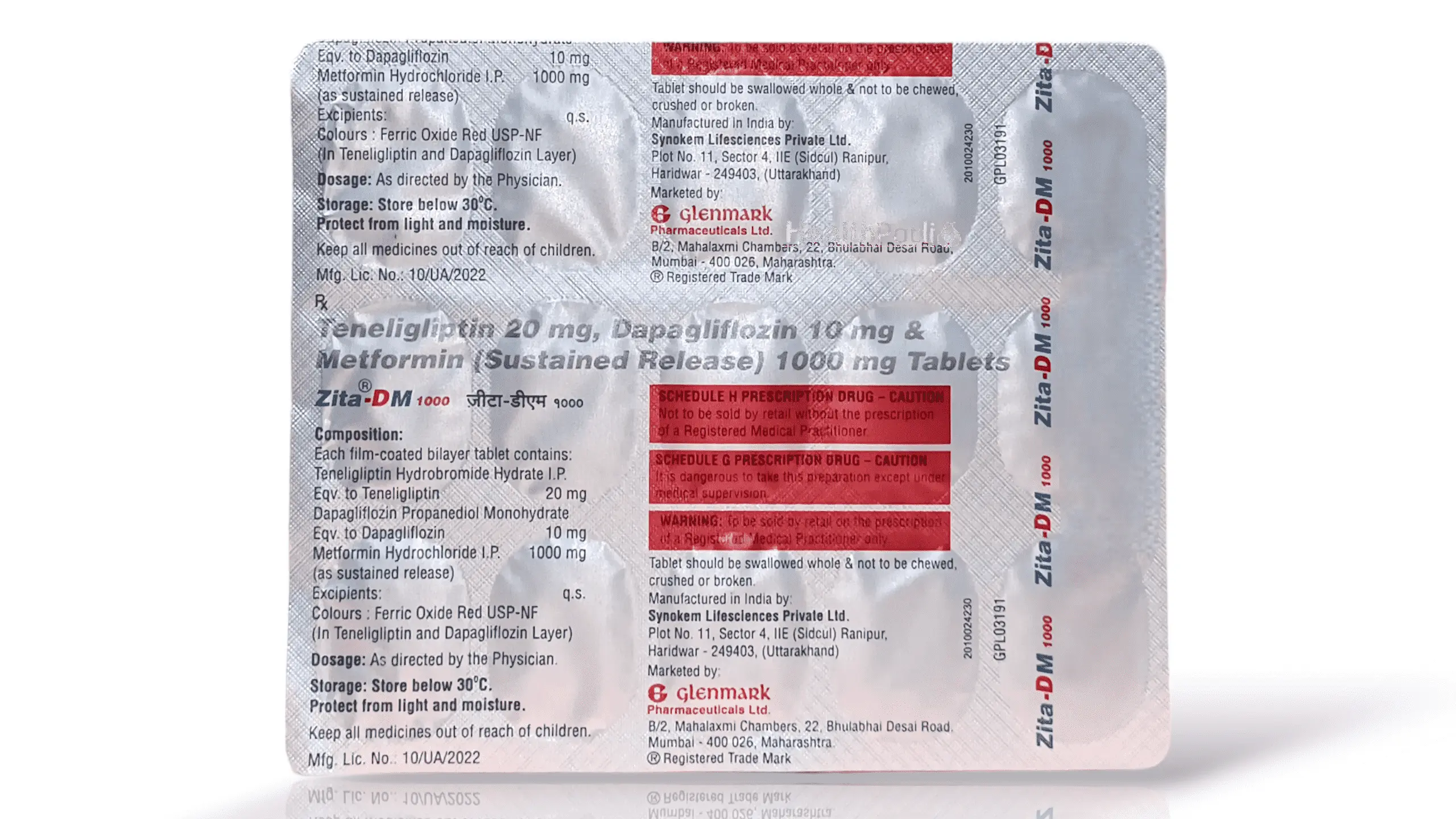 Zita DM Tablet 10/20/1000mg 15s