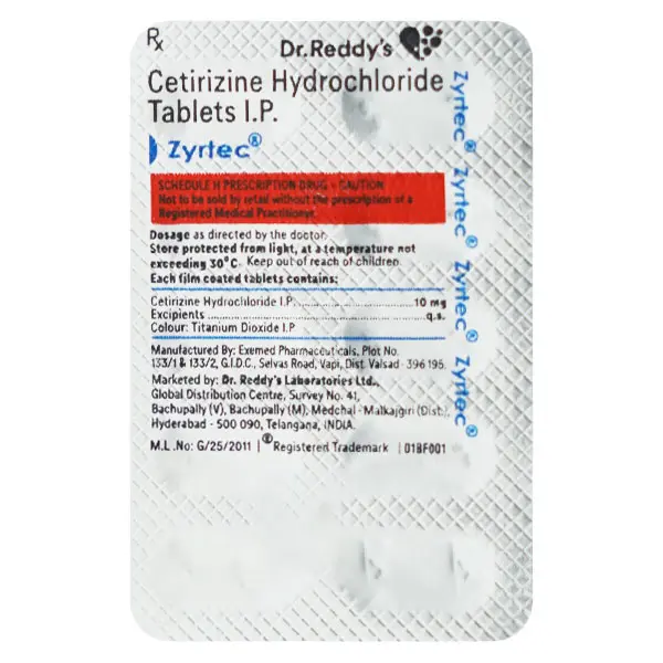Zyrtec 10mg Tablet 15s