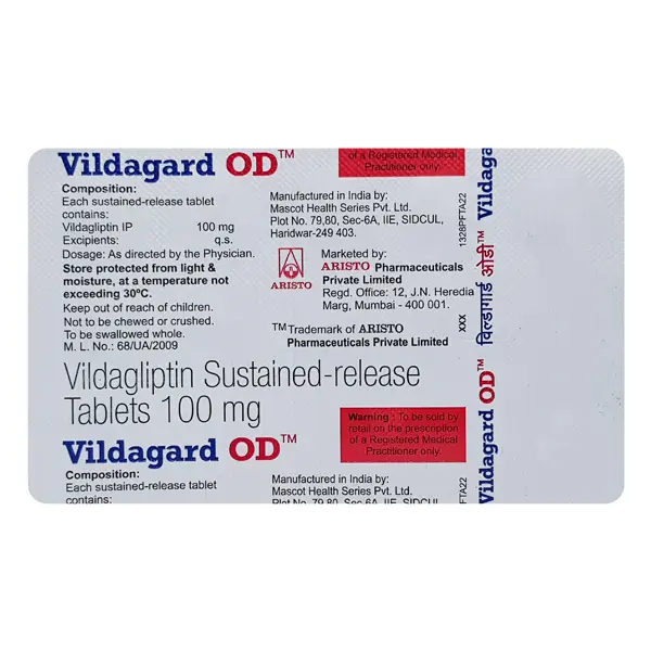 Vildagard OD 15 100mg Tablet