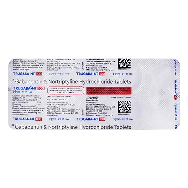 Trugaba NT 100mg Tablet 10s