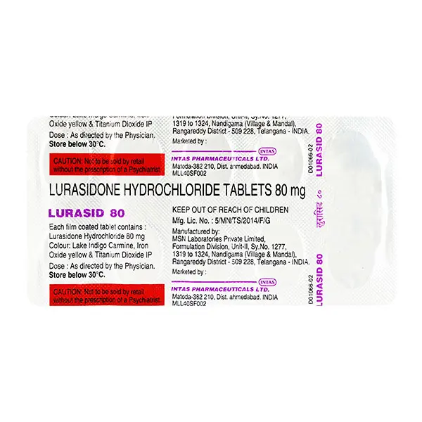Lurasid 80mg Tablet 10s