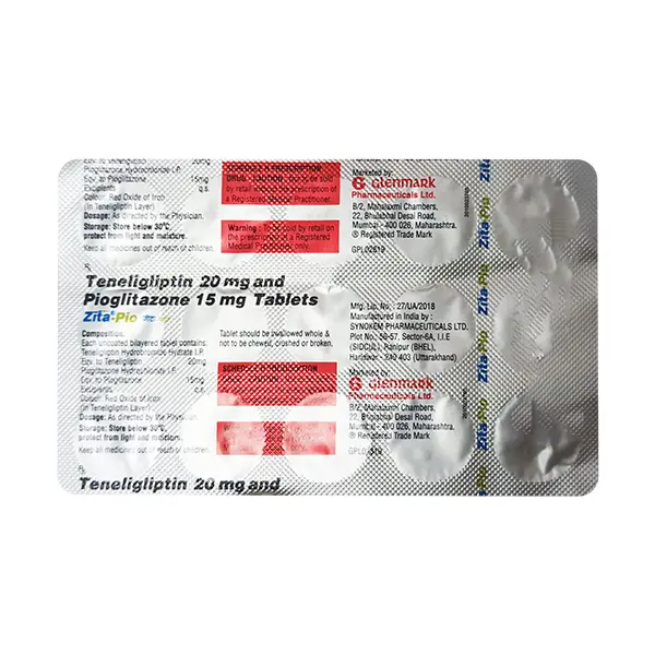 Zita Pio 20mg/15mg Tablet 15s