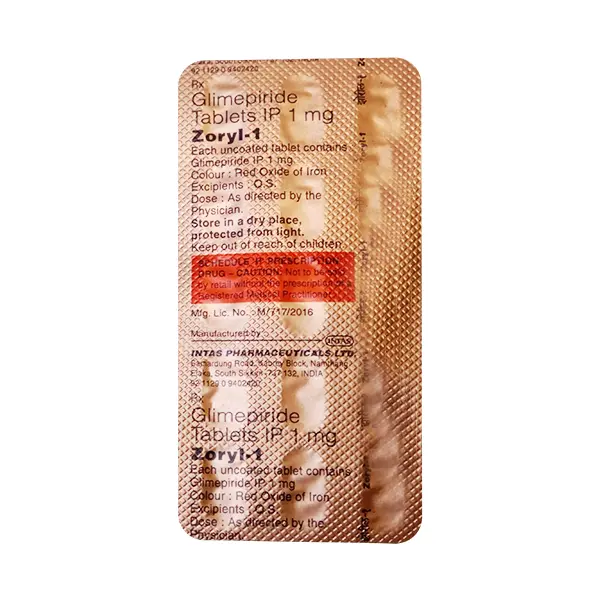 Zoryl 1mg Tablet 15s