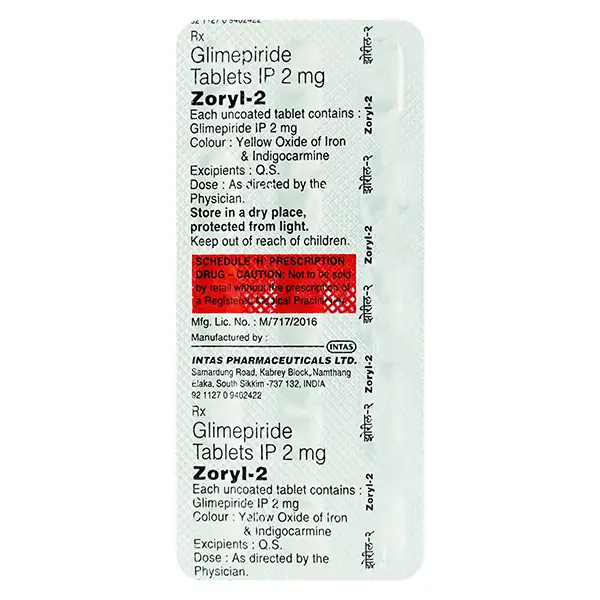 Zoryl 2mg Tablet 15s