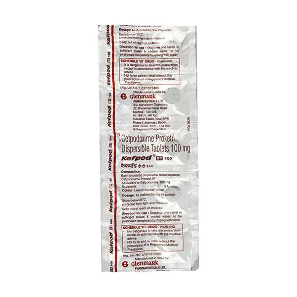 Kefpod DT 100 mg Tablet 10s