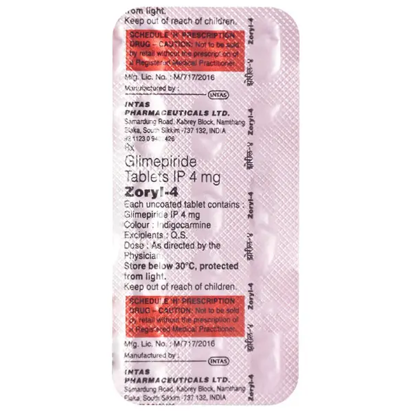 Zoryl 4mg Tablet 15s