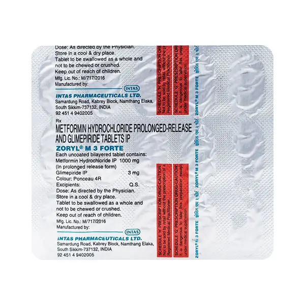 Zoryl M Forte 3mg Tablet 15s