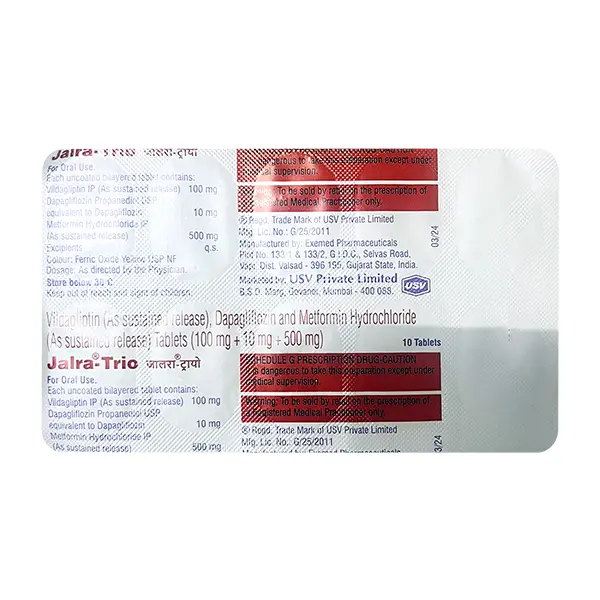 Jalra Trio 100mg/10mg/500mg Tablet 10s