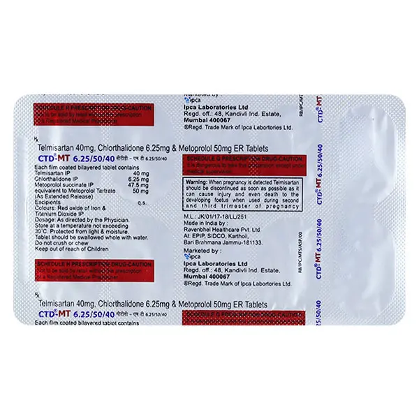 Ctd MT 6.25/50/40mg Tablet 10s