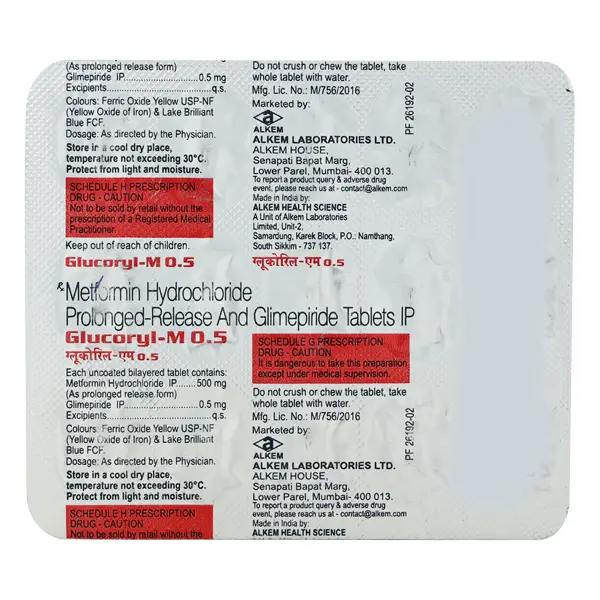 Glucoryl M Tablet 0.5mg 15s